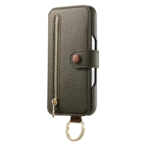 iPhone 17 Pro Konstläder Plånboksfodral RFID-Skydd Zipper - Grön Grön