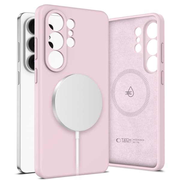 Tech-Protect Mobilskal För Galaxy S26 Ultra Magsafe Silikon - Rosa Pearl Rosa