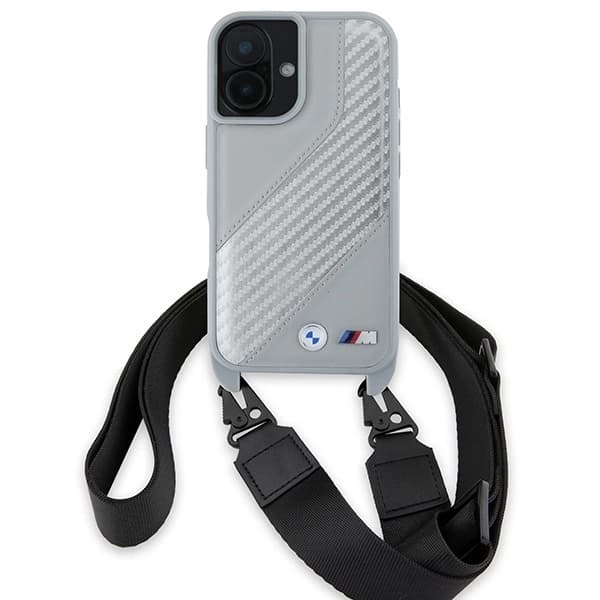 BMW Mobilskal till iPhone 16 Carbon Stripe & Strap - Grå Grå