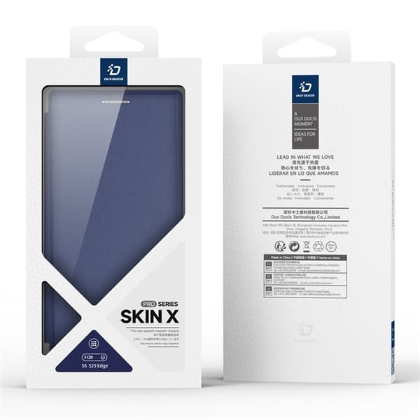 Dux Ducis Galaxy S25 Edge Plånboksfodral MagSafe Skin X Pro Blå