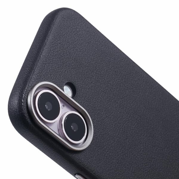 X-LEVEL Mobilskal till iPhone 16 MagSafe PU Läder Hård PC Svart