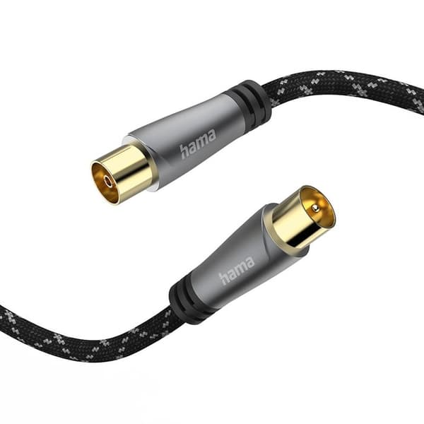 HAMA Antennkabel 120dB Svart/Grå 5.0m
