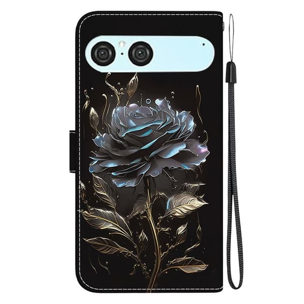 Sony Xperia 10 VII Konstläder Plånboksfodral Pattern Printing - Svart Rosa Svart