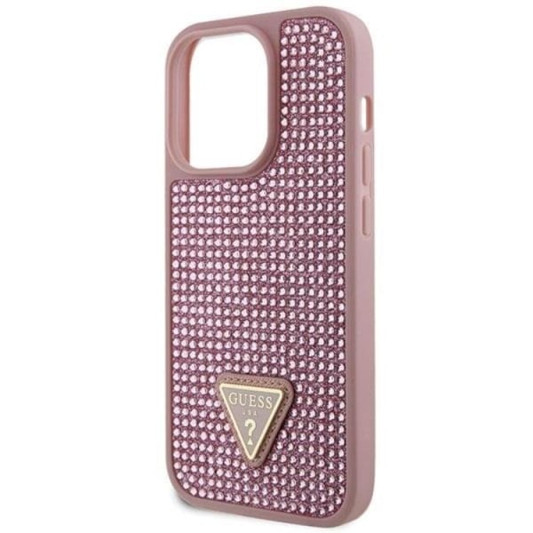 Guess iPhone 14 Pro Mobilskal Rhinestone Triangle - Rosa