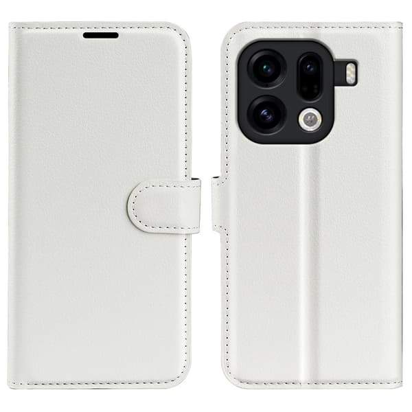 Oppo Find X9 Pro 5G Plånboksfodral Konstläder Stötsäker - Vit