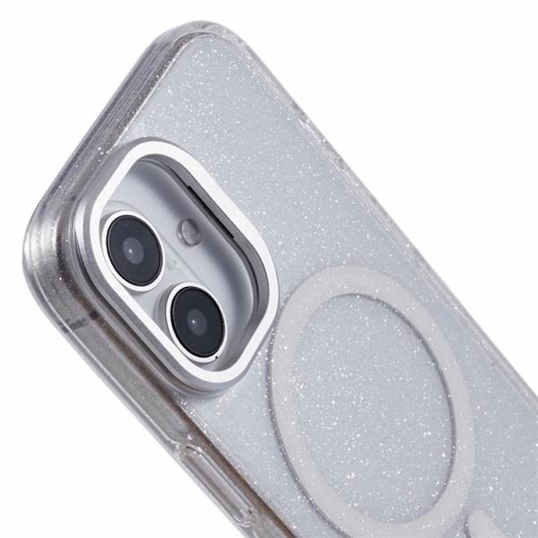 KIGC Mobilskal till iPhone 16 MagSafe Epoxy Kickstand - Vit Vit
