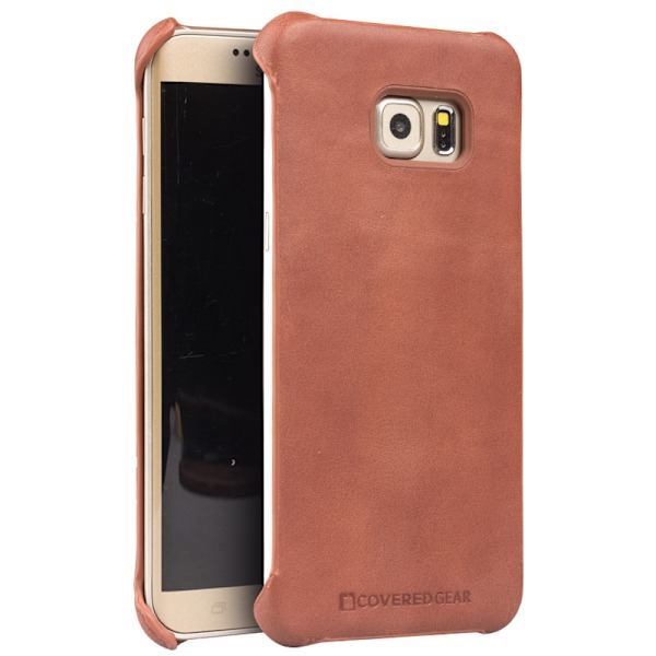 Boom Äkta Läder Skal Samsung S6 edge+ Brun Brun