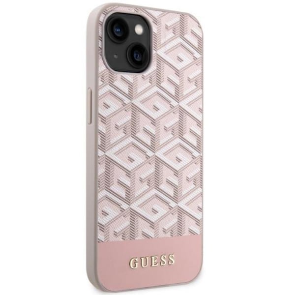 Guess iPhone 14 Plus Mobilskal MagSafe GCube Stripes - Rosa