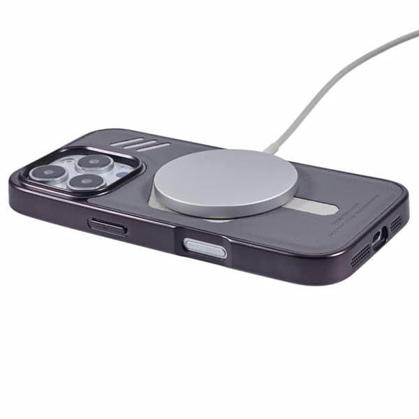 KIGC Mobilskal till iPhone 16 Pro Magsafe Läder - Grå Grå