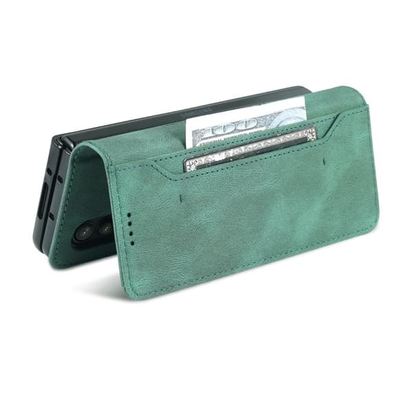 AZNS Samsung Galaxy Z Fold3 Plånboksfodral Konstläder - Grön