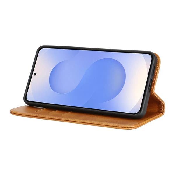 Mobilskal för Samsung Galaxy S26 Magnetiskt Konstläder - Ljusbrun