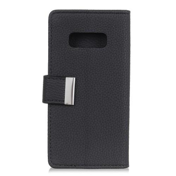 Litchi Skin Plånboksfodral till Samsung Galaxy S10 Plus - Svart Svart