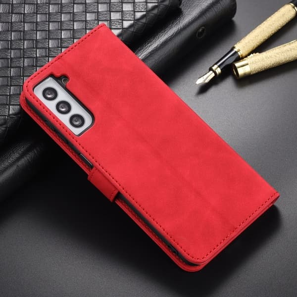 AZNS Samsung Galaxy S23 Plånboksfodral Konstläder - Röd