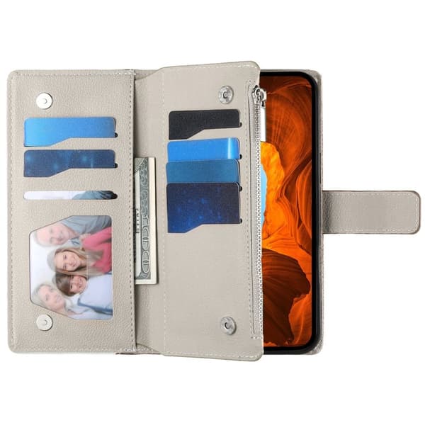 Samsung Galaxy S26 Edge Plånboksfodral Dragkedja Konstläder Flip - Brun