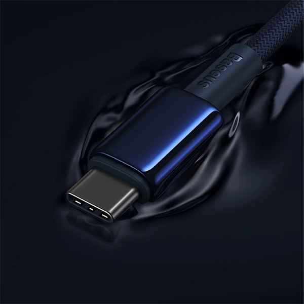 Baseus USB-C till USB-C kabel 100W 1m Tungsten Gold - Marinblå