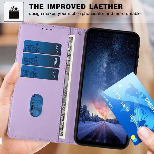 Plånboksfodral för Samsung Galaxy S26 Plus Ställfunktion Konstläder - Lila