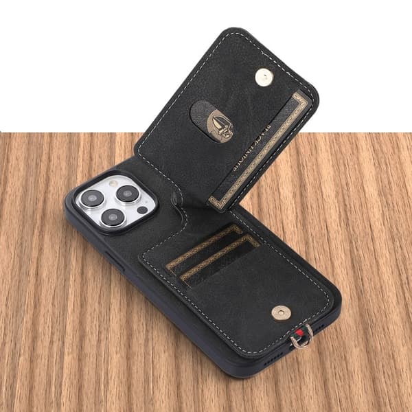 ABEEL Style 03 Mobilskal till iPhone 14 Pro Max PU Läder Svart