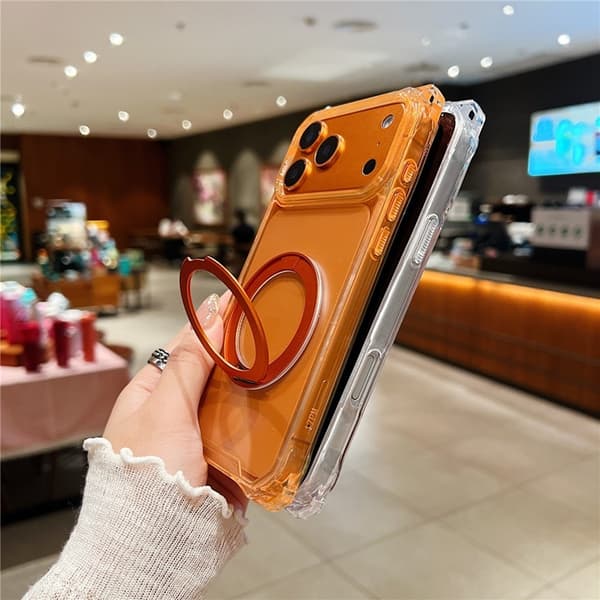 Mobilskal till iPhone 17 Pro MagSafe Ring Kickstand - Orange Orange