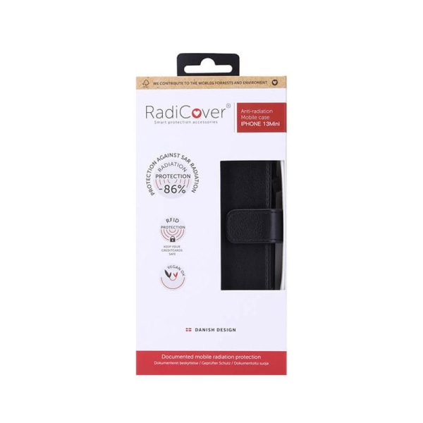 Radicover Radiation Protection -matkapuhelinkotelo iPhone 13 Mini - musta Black