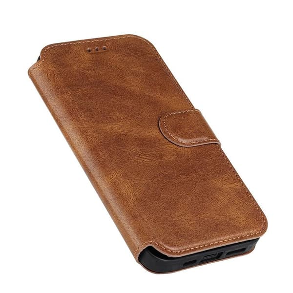 BOOM iPhone 14 Pro Plånboksfodral Calfskin - Brun Brun