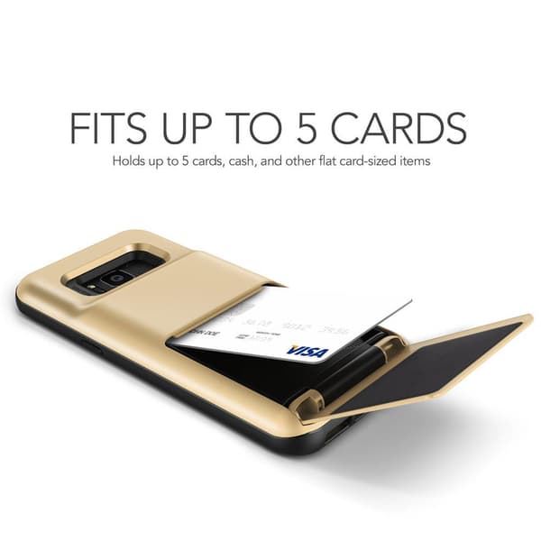 Verus Damda Folder Card Slot Taske til Samsung Galaxy S8 Plus - Guld Guld