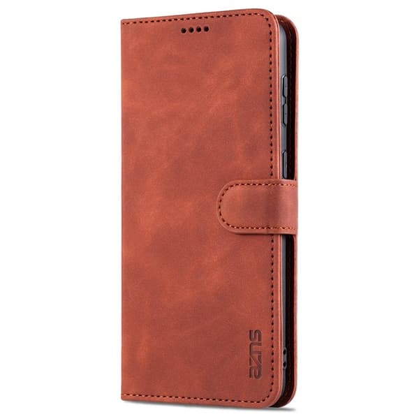 AZNS Wallet Stand Design Mobilskal KonstLäder - Brun för Samsung Galaxy S21 FE