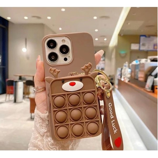 Reindeer Silicone Skal  iPhone 7 /8 / SE 2020 - Brun Brun