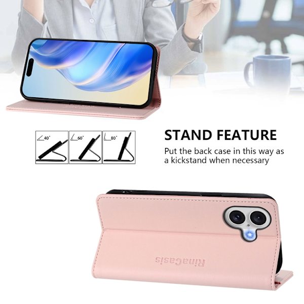 RINACASIS iPhone 17 Plånboksfodral RC01 RFID - Rosa Rosa