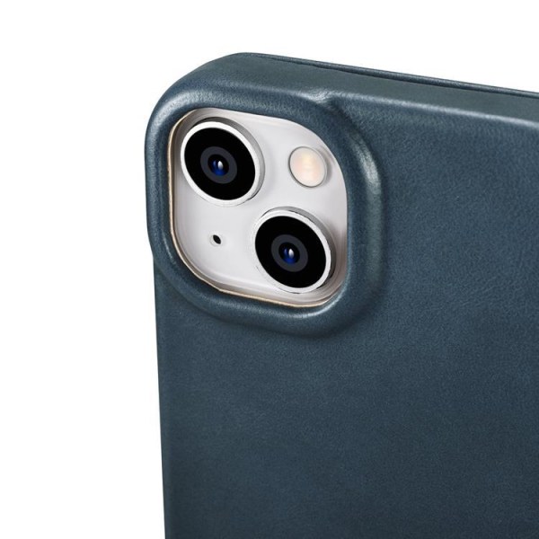 iCarer iPhone 14 Pro Max lompakkokotelo Magsafe nahka - sininen