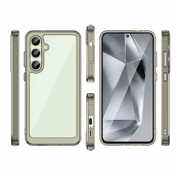 Mobilskal till Galaxy S24 FE Outer Space med Ram - Clear Svart Transparent