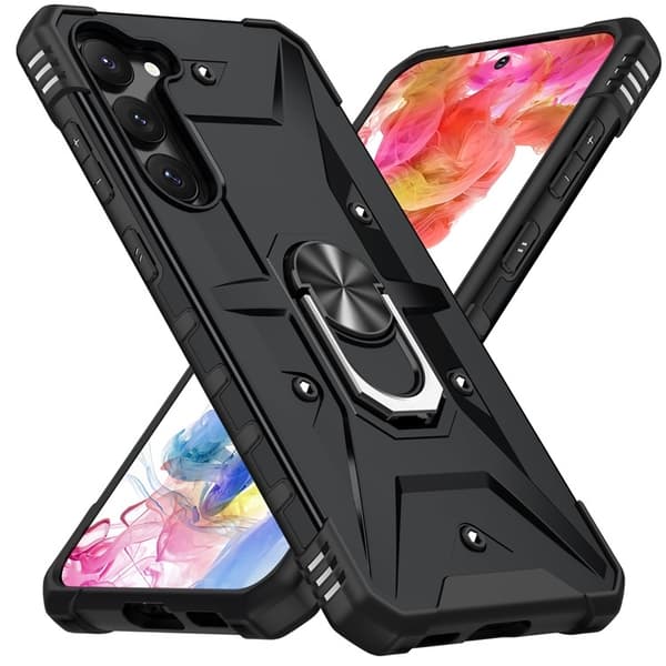 Galaxy S23 Plus Mobilcover Ringholder Military - Sort Black