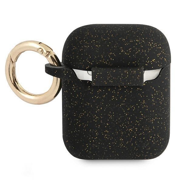 Guess Silicone Glitter Cover AirPods - Sort Black
