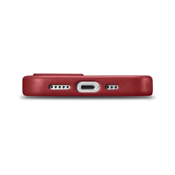 iCarer iPhone 14 Skal MagSafe Äkta Läder - Röd
