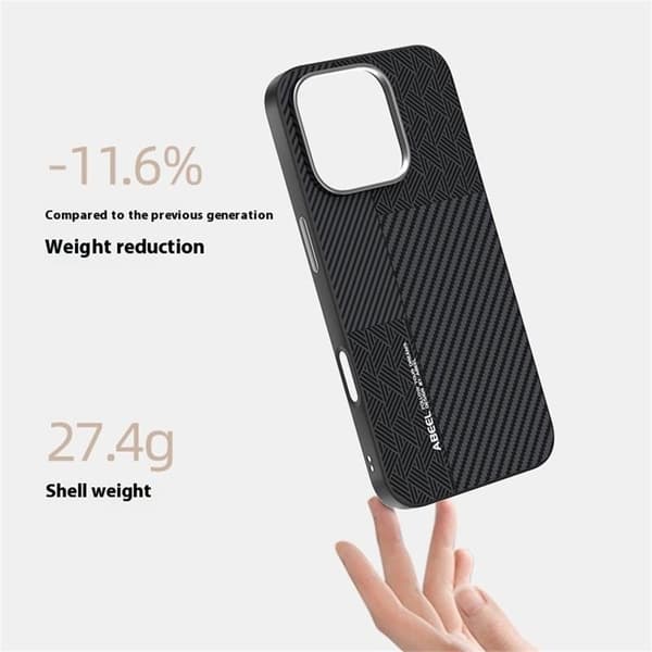 ABEEL Mobilskal till iPhone 16 Pro Max PC TPU Aluminium PU Läder Textur 1