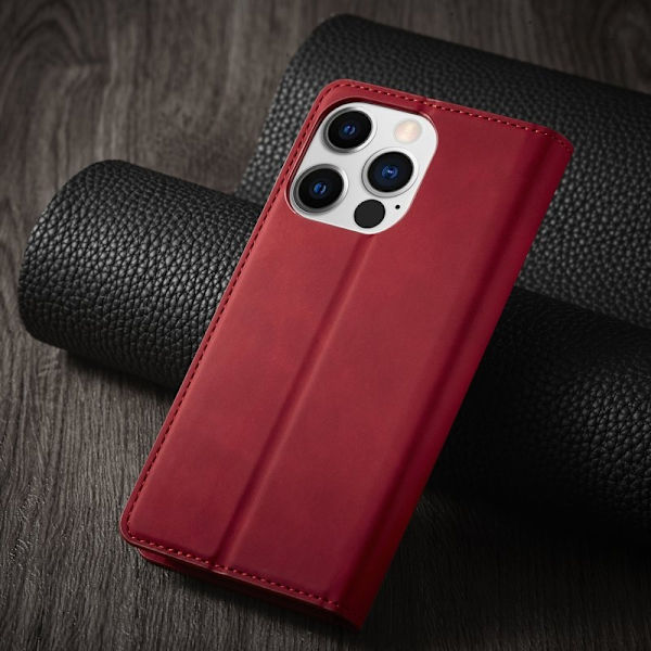 FORWENW iPhone 14 Pro Max Plånboksfodral Konstläder - Röd