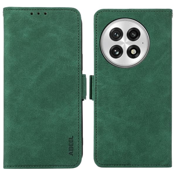 ABEEL Mobilskal till OnePlus 13 KonstLäder Folio Ställ Grön