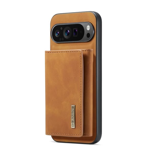 DG.MING Google Pixel 10 Pro XL Konstläder Plånboksfodral Detatchable M1 - Brun Brun