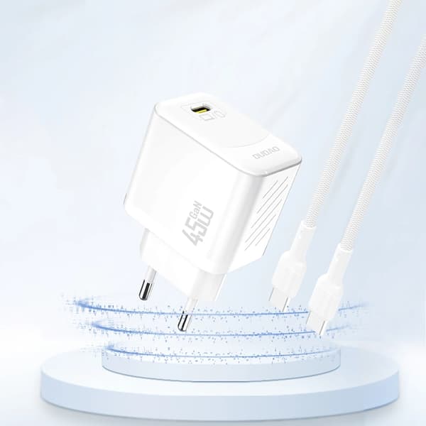 Dudao Snabbladdare 45W USB-C A28 GaN - Vit Vit