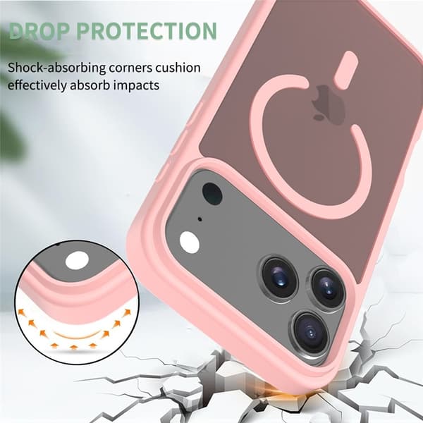 Mobilskal till iPhone 17 Pro Max MagSafe Acrylic Skin Touch - Rosa Rosa
