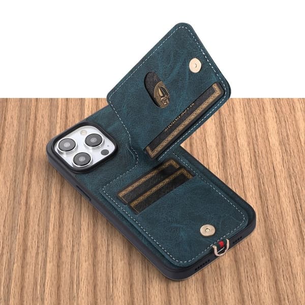 ABEEL Style 03 Mobilskal till iPhone 14 Pro Max PU Läder Blå