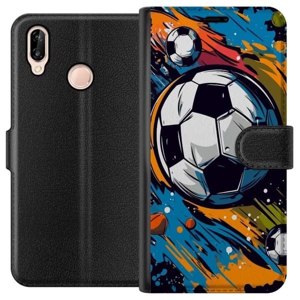 Pung Taske til Huawei P20 lite med Fodbolde