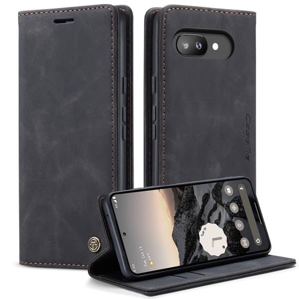 CASEME 013 Plånboksfodral för Google Pixel 9a - KonstLäder - Svart