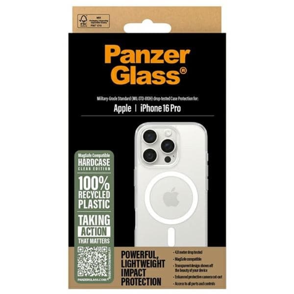 PanzerGlass Mobilskal till iPhone 16 Pro Magsafe Hard - Vit/Transparent Transparent