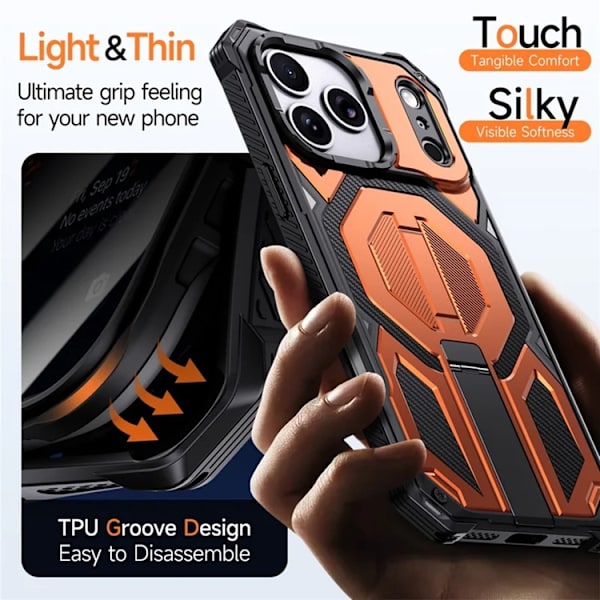 Mobilskal till iPhone 17 Pro Max Magsafe Shockproof - Orange Orange