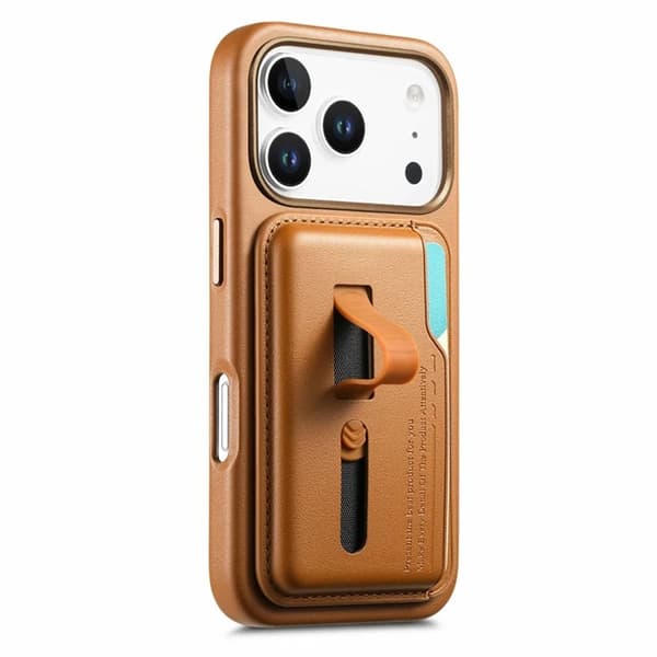 Mobilskal till iPhone 17 Pro Max Magsafe Detachable korthållare - Brun Brun