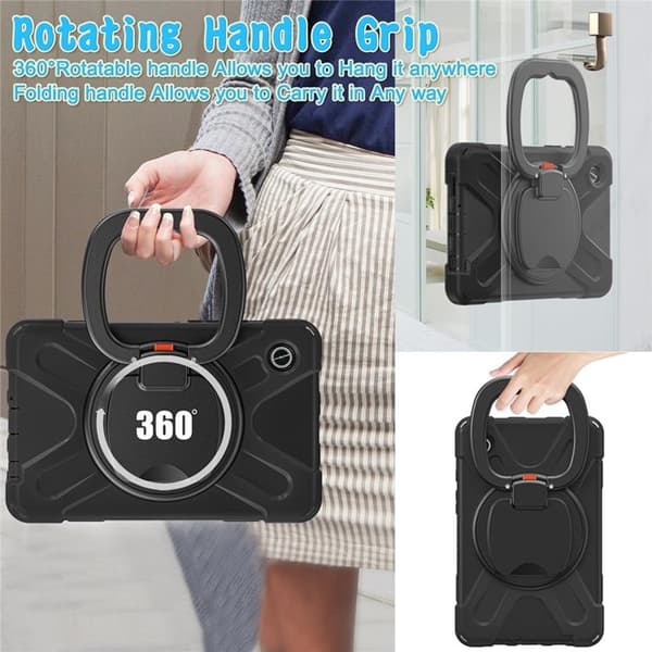 Mobilskal till Galaxy Tab A9 Kickstand Handle Grip - Svart Svart