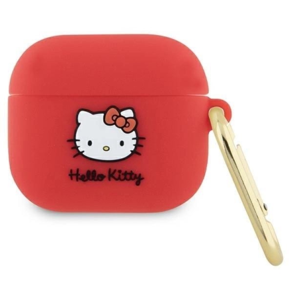 Hello Kitty AirPods 3 Shell Silikone 3D Kitty Head - Rød