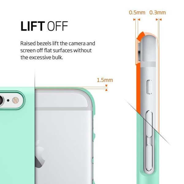 SPIGEN Ultra Thin Fit -kuori Apple iPhone 6/6S - Mint Turkos