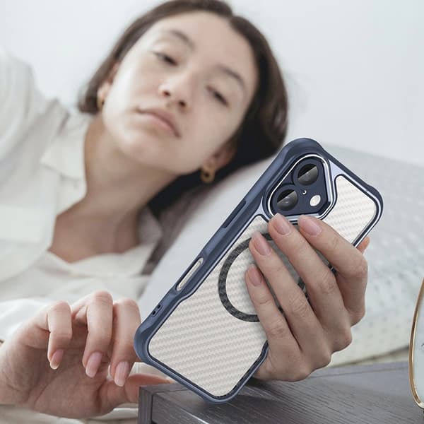 Mobilskal till iPhone 16 MagSafe Silikon Leading - Blå Blå