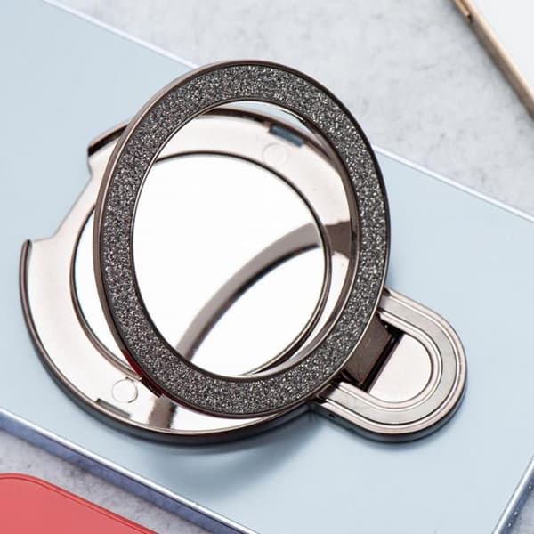 Mobiltelefonstativ CIRCLE MIRROR Stick-on - Sort Svart